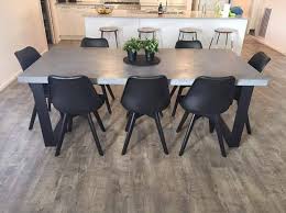 Shop modern dining tables in all shapes & sizes. Charcoal Concrete Dining Table Steel Loop Legs Concrete Dining Table Dining Table In Living Room Dining Table