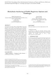 If you need more specific guidance, you should consider seeking independent financial or legal advice. Pdf Blockchain Anchoring Of Public Registries Options And Challenges