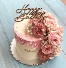 Birthday Cake And Flowers Pictures Pink Flowers In 2020 Beautiful Birthday Cakes Birthday Cake With Flowers Birthday Cake Decorating