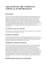 Air Alert Iii The Complete Vertical Jump Program