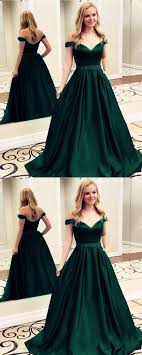 Gorgeous Ball Gown Off The Shoulder Backless Satin Dark Green Long Prom Dresses Beading Formal Evening Dresses Pd0918008 Green Prom Dress Long Emerald Green Prom Dress Green Evening Gowns