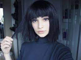 Beautiful Black Bob Girl Goth Grunge Hair Make Up Pretty First Set On Super Short Hair Short Hair With Bangs Grunge Hair