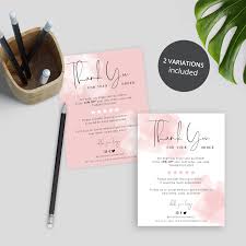 Thank you for shopping with us template: Pink Watercolor Thank You Card Template Diy Printable