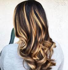 The hair is black at the root color and is gradually highlighted with brown and blonde shades. 35 Sexy Black Hair With Highlights You Need To Try In 2020