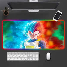 Anime gaming mouse pad mat with rgb backlit for keyboard desk 35x60cm. Amazon Com Mouse Pads Ice And Fire Vegeta Anime Rgb Mousepad Waterproof Colorful Led Lighting Gaming Mouse Mat For Pc Computer Laptop 23 6 11 8 Inches Office Products