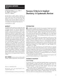 Pdf Success Criteria In Implant Dentistry A Systematic Review German Gallucci Academia Edu