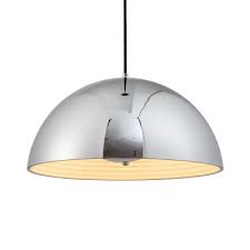 Hemisphere Hanging Light Modernism Metal 1 Head 12 16 Wide Chrome Suspended Lighting Fixture Beautifulhalo Com