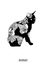 Black And White Cat Tattoo Designs Et Pour Voir L Integralite De Mes Flashs Rdv Sur Https Www Facebook Com Tattooanshort Blackworkerssubm Black Cat Tattoos Cat Illustration Cat Tattoo