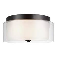 Sea Gull Lighting Elmwood Park 14 In 2 Light Heirloom Bronze Flush Mount 7537302 782 The Home Depot In 2020 Sea Gull Lighting Flush Mount Lighting Led Light Bulb