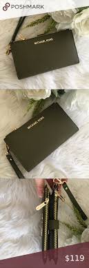 Michael Kors Double Zipper Olive Wallet In 2020 Michael Kors Michael Kors Bag Kor