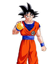 Goku holding a dragon ball