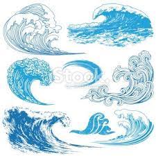 Collection Of Waves In Different Techniques. | Dessin D'onde, Vague Dessin,  Art Vectoriel