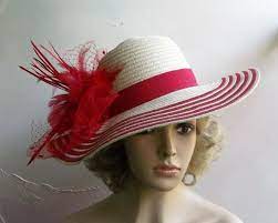 Wide Brim Red Hat Derby Hat Kentucky Derby Hat Garden Party Tea Party Kentucky Derby Hats Elegant Hats Derby Hats