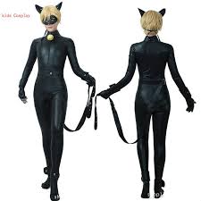 New Boys Kids Miraculous Tales Of Ladybug Cat Noir Adrien Agreste Cat Noir Jumpsuit Outfit Full Set Halloween C Girl Outfits Catsuit Outfit Cat Noir Costume