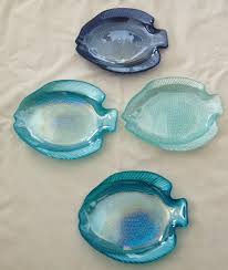 Colorful Glass Fish Plates Snack Appetizer Dessert Plate Teal Blue Fish Choice Fish Plate Glass Fish Plates