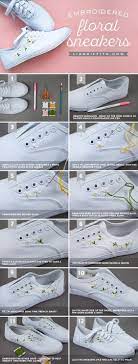 How to embroider flowers on shoes. Make Your Own Daisy Embroidered Sneakers For Spring Embroidery Shoes Diy Sneakers Diy Shoes