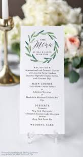 Wedding Menu Printable Menu Template Greenery Dinner Menu Etsy Wedding Menu Cards Printable Wedding Menu Wedding Menu