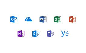 Icons are in line, flat, solid, colored outline, and other styles. Microsoft Office 365 Icons Design Tagebuch