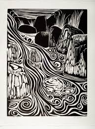 Black And White Linoleum Print Shoreline Area News Ed Essex Print Retrospective City Of Sl Employees Art Show Feb 3 Linoleum Print Linoleum Block Printing Linocut Prints
