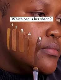 Which one is her shade? 1 2 3 4 5