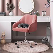 Cute pink desk chair for teens girls, home office computer desk chairs with wheels and arms, comfy velvet fabric swivel rolling task chair for bedroom, study room, living room by caelum. Buy Cute Pink Desk Chair For Teens Girls Home Office Computer Desk Chairs With Wheels And Arms Comfy Velvet Fabric Swivel Rolling Task Chair For Bedroom Study Room Living Room By Caelum