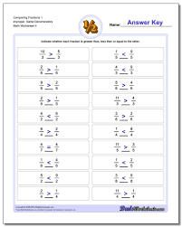Comparing Fraction Worksheets 1 Improper Same Denominators Fractions Worksheets Fractions Printable Math Worksheets