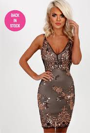 Mesmerise Black And Rose Gold Sequin Mini Dress Mini Dress Dresses Fashion