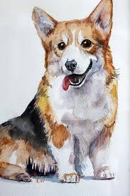 Watercolor Corgi Original Painting Dog Art Gift For Corgi Etsy Watercolor Dog Portrait Dog Art Dog Paintings