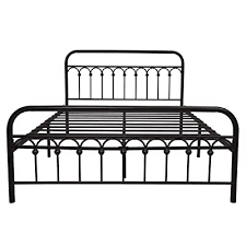 Classic and modern wrought iron beds from single to king size. Buy Metal Bed Frame Queen Size With Vintage Headboard And Footboard Platform Base Wrought Iron Bed Frame Queen Black Online In Indonesia B081hxz5nk