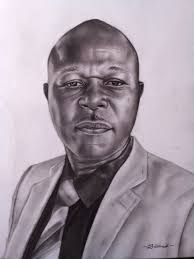 Charcoal and graphite pencil drawing..