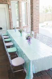 Shimmering Mermaid Birthday Party Kara S Party Ideas Mermaid Birthday Mermaid Table Decorations Mermaid Pool Parties