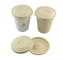 Sugarcane Bagasse Starbucks Flat Lid For 8oz and 16 oz Cups