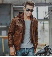 Best Hooded Leather Jacket For Men Leather Jacket Outfit Men Leather Jacket With Hood Brown Leather Jacket Outfit