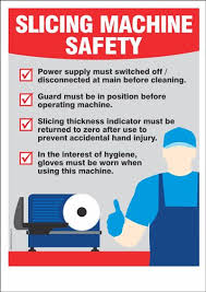 Slicing Machine Safety Health And Safety Poster Occupational Health And Safety Workplace Safety Tips