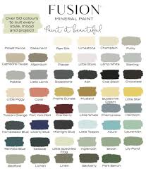 Fusion Mineral Paint 50 Colours Fusion Paint Paint Color Chart Fusion Mineral Paint