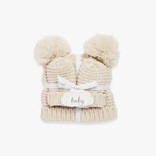 Baby Hat And Mittens Set Cream Katie Loxton