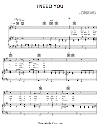 Browse our list of the best books on amazon's topselling titles. I Need You Sheet Music Beatles Sheetmusic Free Com