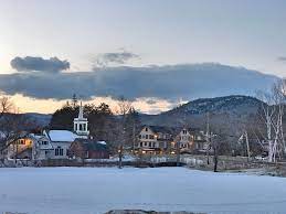 Jackson Nh On A February Evening Looking Toward The Wentworth And The Jackson Community Church New Hampshire New York Skyline Hampshire