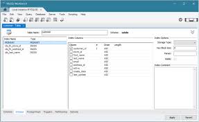 Mysql Mysql Workbench Manual 8 1 10 3 Indexes Tab