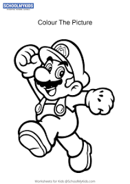 So grab your favorite drawing tool and grab a pack of printable coloring pages. Mario Super Mario Coloring Pages Worksheets For Preschool Kindergarten First Grade Art And Craft Worksheets Schoolmykids Com