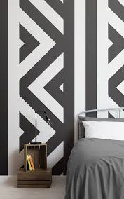 Bedroom Black And White Wall Mural Black White Zig Zag Wallpaper Chevron Style Muralswallpaper White Wall Bedroom Boys Bedroom Wallpaper Wallpaper Design For Bedroom