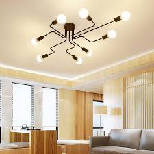 When to install recessed lighting in a living room? 4 6 8 Heads Multiple Rod Wrought Iron Chandelier Steampunk Flush Ceiling Light Lamps Lighting Ceiling Fans Ceiling Fixture