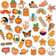Check out our orange blue sticker selection for the very best in unique or custom. 50 Pcs Pack Orange Stickers Mixed For Water Bottles Cute Funny Waterp Cool Stickers 2020 Desain Stiker Stiker Ide