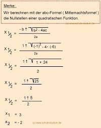 Dabei sind a,b,c parameter und x die unbekannte. Abc Formel Mitternachtsformel Vs Pq Formel Aufgaben Mit Musterli Sungen