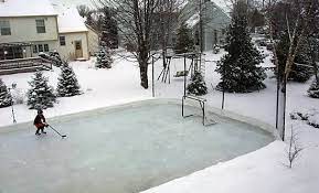 Build A Backyard Ice Rink And Challenge The Family To A Hockey Match Or Figure Skate Off Fitforholidays Backyard Ice Rink Ice Rink Backyard Rink