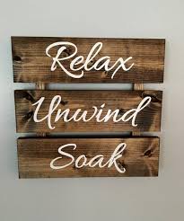 Rustic Bathroom Sign Bathroom Wall Decor Wooden Sign Spa Bathroom Art Reclaimed Wood Far Rustic Bathroom Wall Decor Bathtub Decor Spa Decor