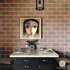 Between them is a gap for steel that runs up from. Wall Mural Stencils Faux Brick Wall Stencil For Painting Royal Design Studio Stencils