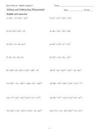 Did you know that polynomials are used in every walk of life the main objective of this set of worksheets is to introduce polynomials and assist students in. Subtracting Polynomials Lesson Plans Worksheets Lesson Planet