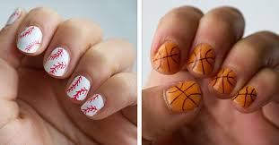 Show Your Team Spirit With Nail Art Designs Basketball Nails Baseball Nail Art Simple Nail Art Designs