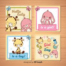 47 free printable baby shower games. Free Vector Lovely Hand Drawn Baby Shower Card Collection